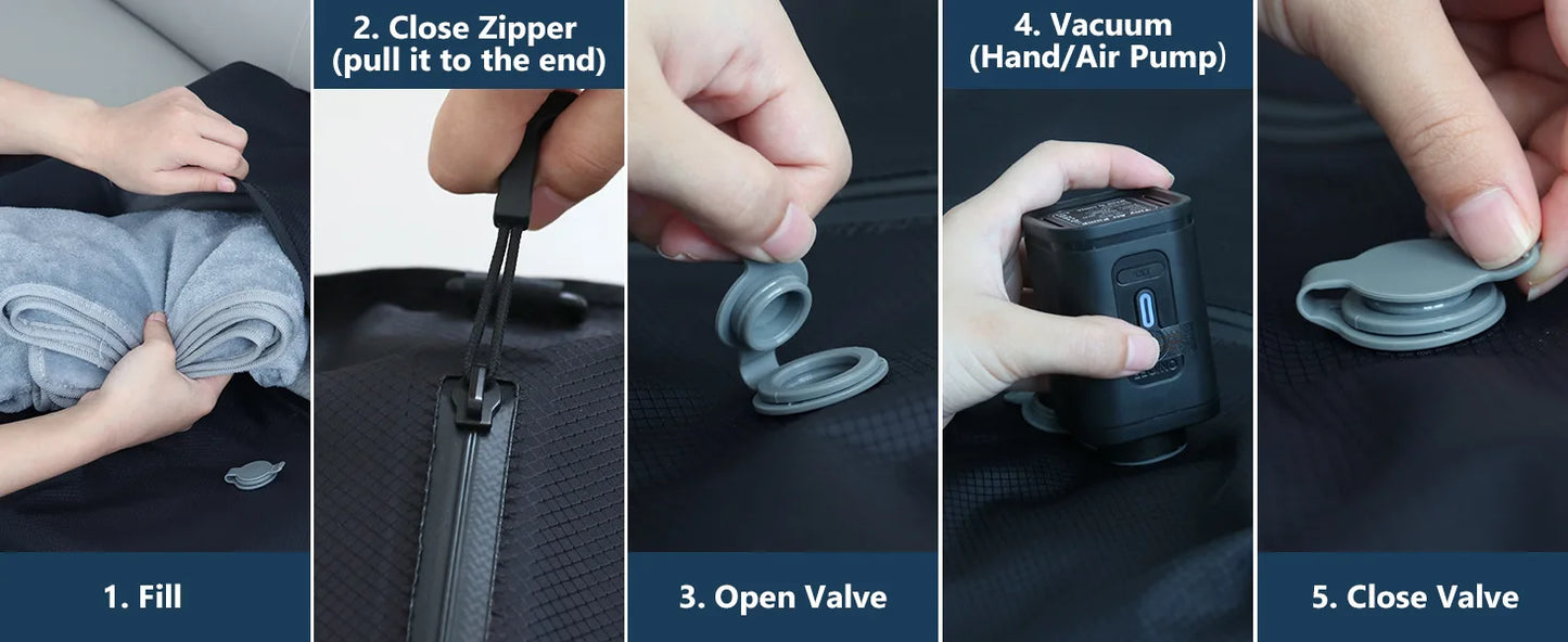 Vacuum Compression Travel Bag | Waterproof & Dustproof Clothing Storage Air Bag