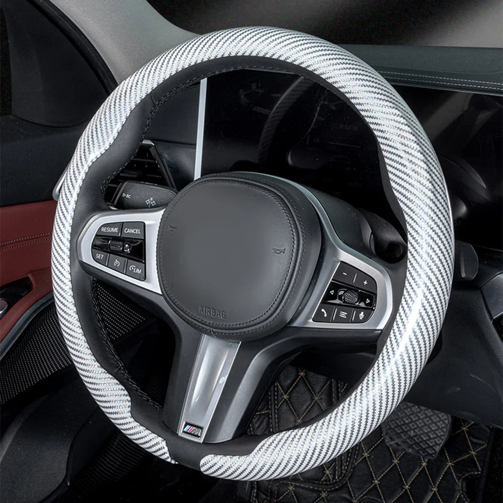 Universal 36-38cm Car Steering Wheel Cover — Non-Slip, Breathable, Fits Round & D-Shaped Wheels