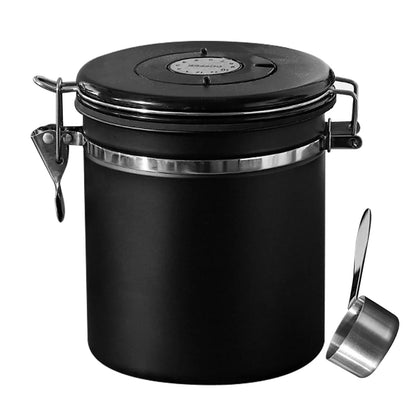 Stainless Steel Vacuum-Sealed Coffee Beans Jug – Airtight Portable Grain Storage Container for Kitchen
