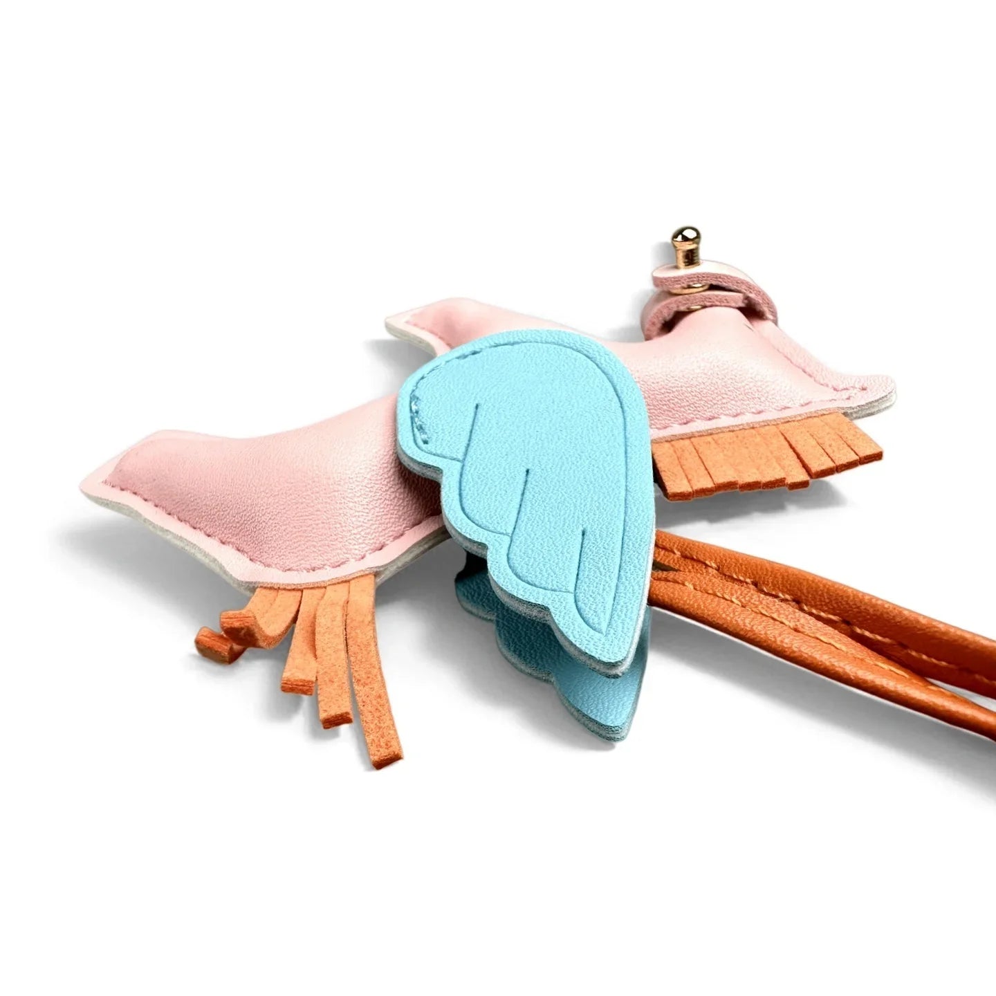 Winged Pony Keychain - Premium PU Leather Bag Charm with Detachable Strap