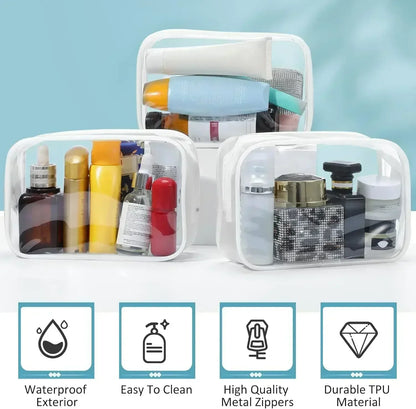 1/20PCS Transparent PVC Travel Organizer — Clear Makeup & Cosmetic Bag, Toiletry & Beauty Case