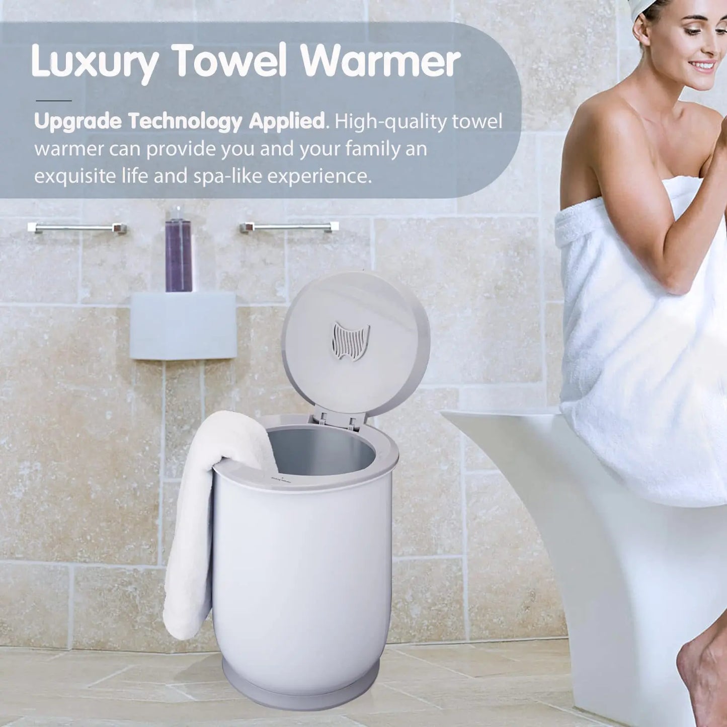 Deluxe 20L Towel Warmer – Large-Capacity Household Heated Towel Bucket with Child Lock & Aromatherapy