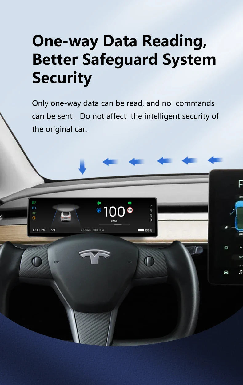 Carbar 8.8" Smart Dashboard Touch Screen – Wireless CarPlay & Android Auto for Tesla Model 3 & Y, Free Air Vent Camera
