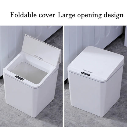 Ch 4/6L Desktop Mini Sensor Trash Can - Small Countertop Waste Basket with Lid, Miniature Desk Garbage for Bathroom