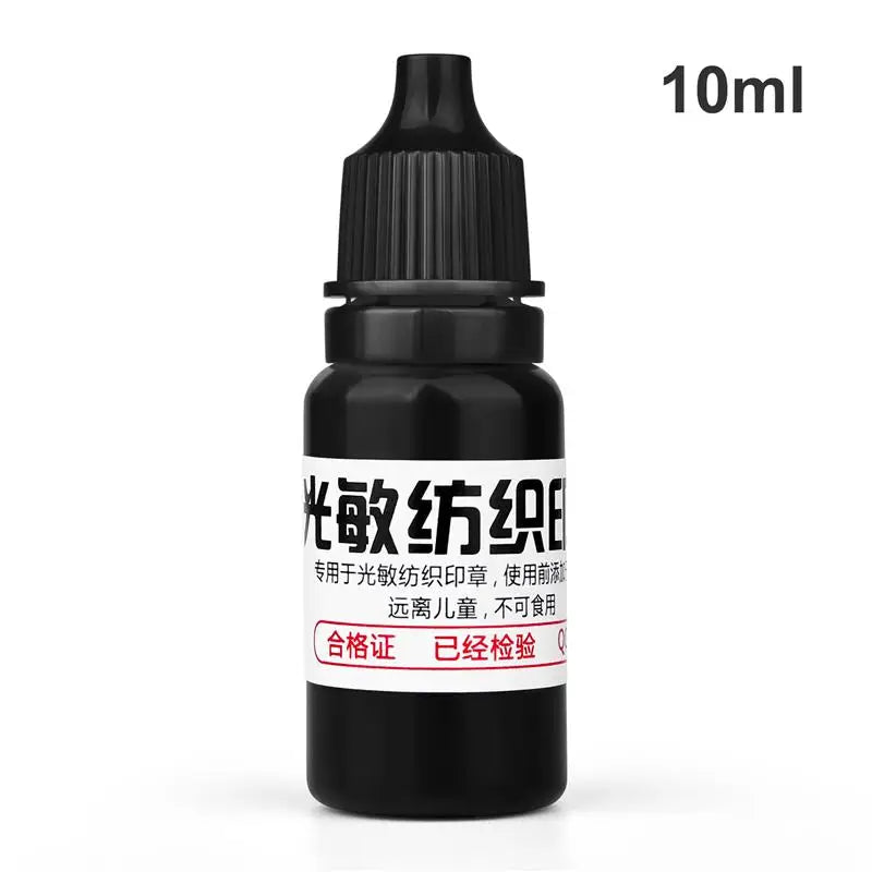 10ml Textile Ink for Clothes – Blue, Red & Black Waterproof Ink for Kids’ Name Stamps, Non-Fading