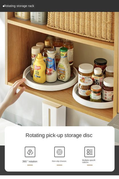 1/4PCS 360° Rotatable Anti-Slip Kitchen Storage Rack – Round Multi-Functional Organizer for Condiments & Tableware