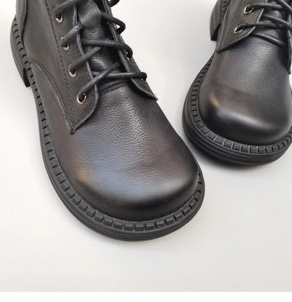 Careaymade 100% Genuine Leather Wide Casual Women’s Short Boots – Big Size, Handmade Men’s Wool Boots