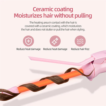 Style with Precision: CkeyiN Mini 9mm Hair Curling Iron - Professional Ceramic Electric Curler Wand for Salon-Quality Curls