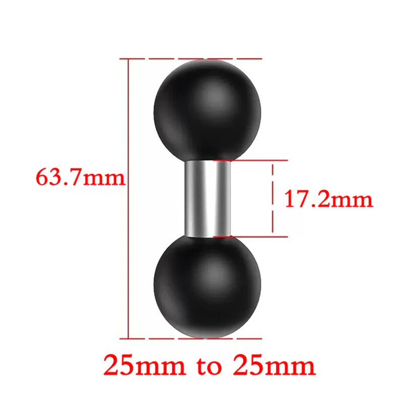 1" Ball Head Adapter Mount for Motorcycle Handlebar – Rearview Mirror Bracket for DJI, GoPro & Insta360 Cameras