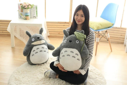 Cartoon Laugh Heartily Totoro Plush Toy — Stuffed Anime Movie Totoro, Lotus Leaf Pillow Plushie, Japanese-Style Doll Gift