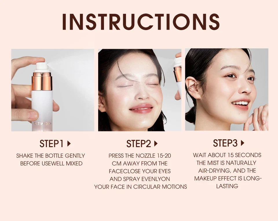 O.TWO.O Makeup Setting Spray – Long-Lasting Moisturizing Finish with Instant Film Formation & Makeup Lock