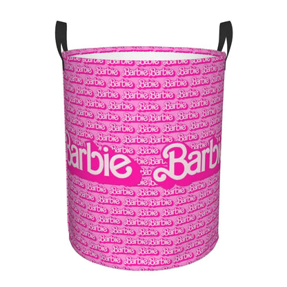 Custom Barbie Logo Laundry Basket – Collapsible Large Capacity Clothes Storage Bin, Disney Baby Hamper