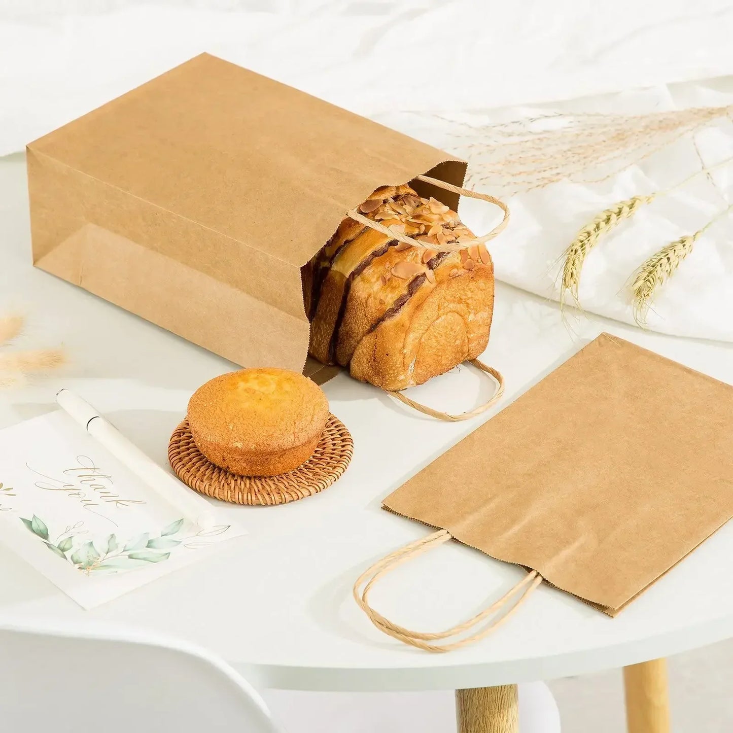 10/20pcs Brown Kraft Paper Bags with Handles – Small Gift Bags for Business, Shopping, Christmas & Party Favors