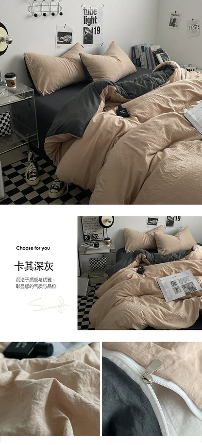 Bedding Comforter Set – Duvet Cover & Bed Sheets with Pillowcases for Queen/King Bed, Edredones de Cama