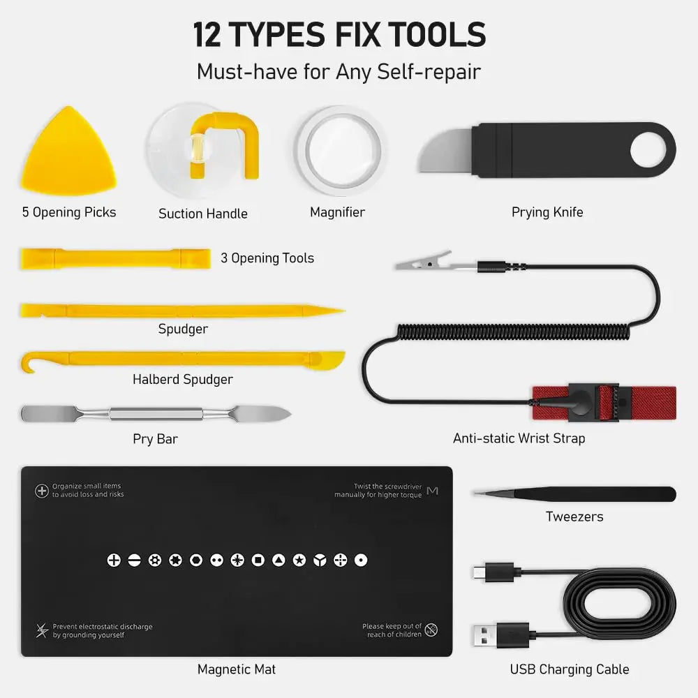 71-in-1 Precision Electric Screwdriver Set — Cordless with 48 Magnetic Bits, Phillips, LED, Torque Control & Tweezers for PC & Phone Repair