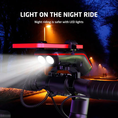 UPPEL 10-in-1 Bike Light with 5000mAh Rechargeable Battery – Front Lamp, Phone Holder, Bluetooth Speaker and Cycling Bell
