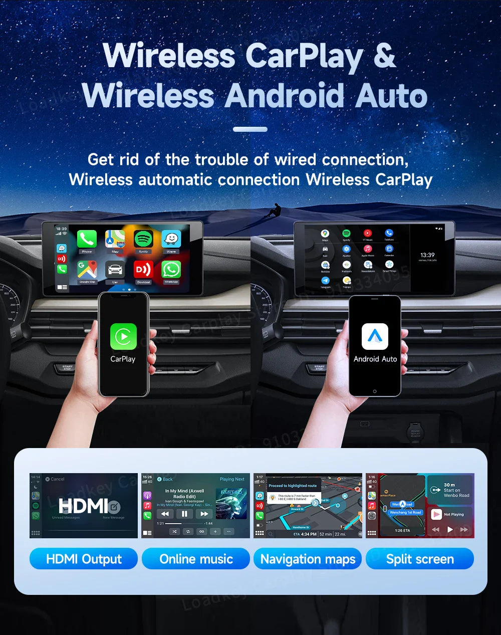 8+128GB Carlinkit TV Box — Android 13 Wireless CarPlay & Android Auto Adapter, 8-Core Qualcomm, HDMI
