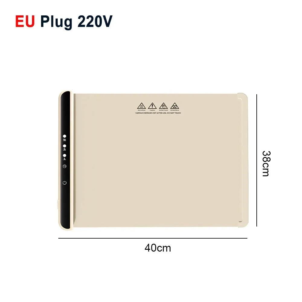 Foldable Electric Warming Tray – Portable Food Warmer Mat with 3-Temperature Fast Full-Surface Heating