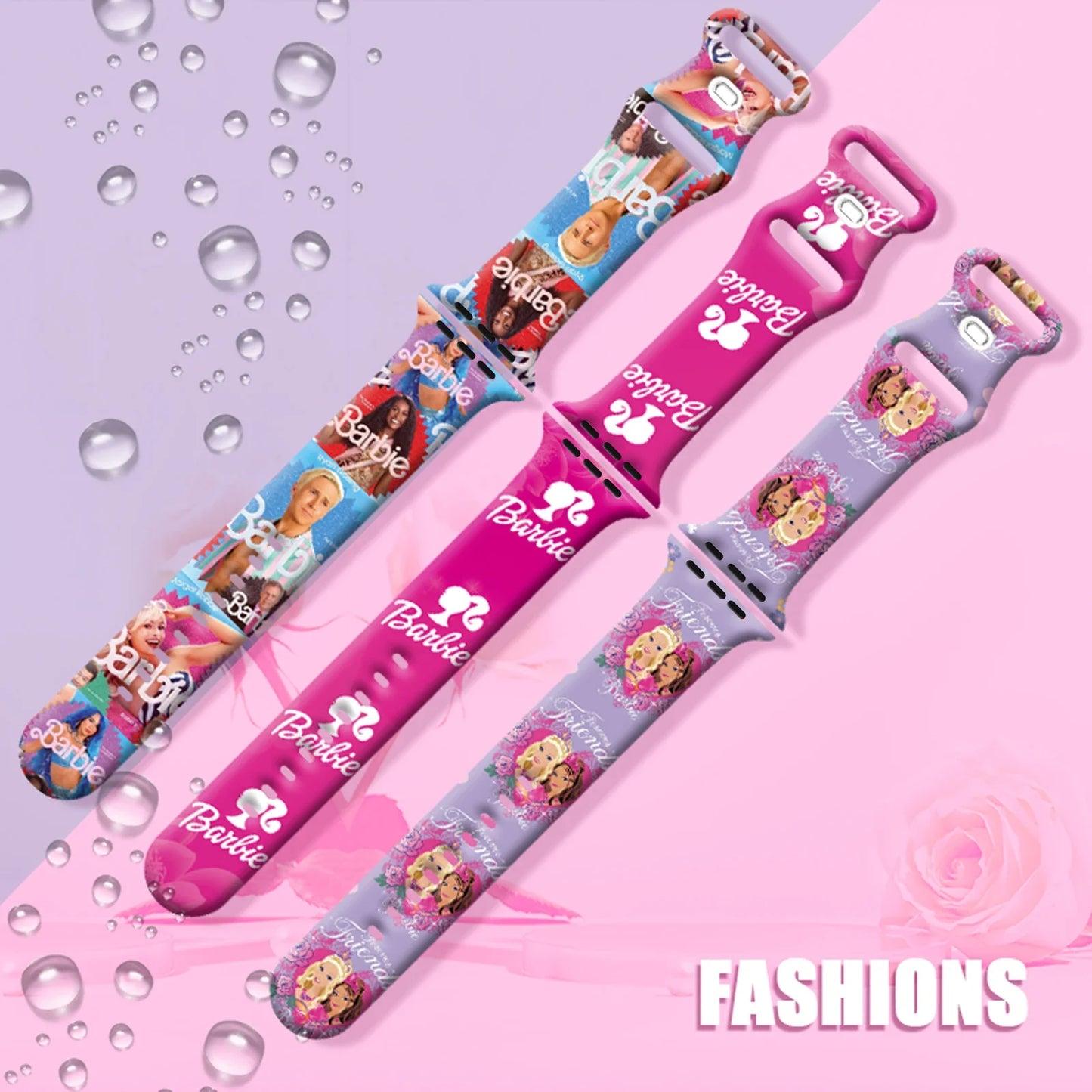 Doll Printed Silicone Strap for Apple Watch 9/8/7/SE/6 - Replaceable 45mm 44mm 42mm 41mm Band for iWatch Sport