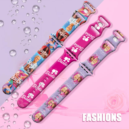 Doll Printed Silicone Strap for Apple Watch 9/8/7/SE/6 - Replaceable 45mm 44mm 42mm 41mm Band for iWatch Sport