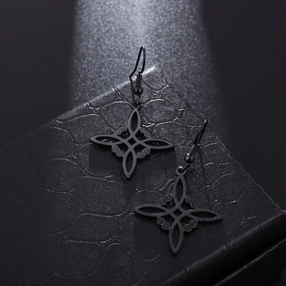 Witchcraft Witch Knot Necklace - Irish Trinity Knot Triple Spiral Pendant, Stainless Steel Ankh Cross Pentagram Amulet Jewelry