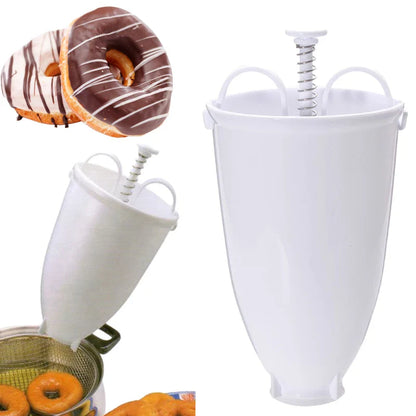 Manual Donut Maker Mold – Easy Fast Doughnut & Waffle Dispenser Machine for Home Baking, Lightweight Plastic Deep Fry Tool