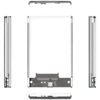 Transparent HDD Enclosure Case - 2.5 SSD SATA to USB 3.0 Type-C 3.1 Adapter External Hard Drive Caddy Box