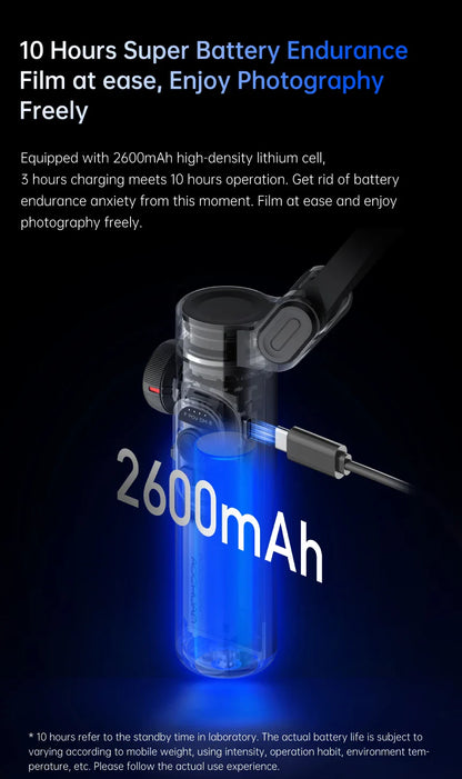 AOCHUAN 3-Axis Handheld Gimbal Stabilizer – Smartphone Stabilizer with Fill Light, Face Tracking for iPhone & Android, Tiktok & Vlog Smart XE
