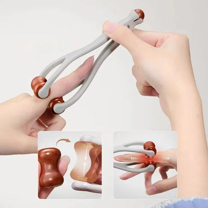 Solid Wood Finger Massage Roller Set (1/3Pcs) – 360° Acupressure Hand & Finger Massager Clip for Meridian Relief, Stress Reduction & Hand Therapy