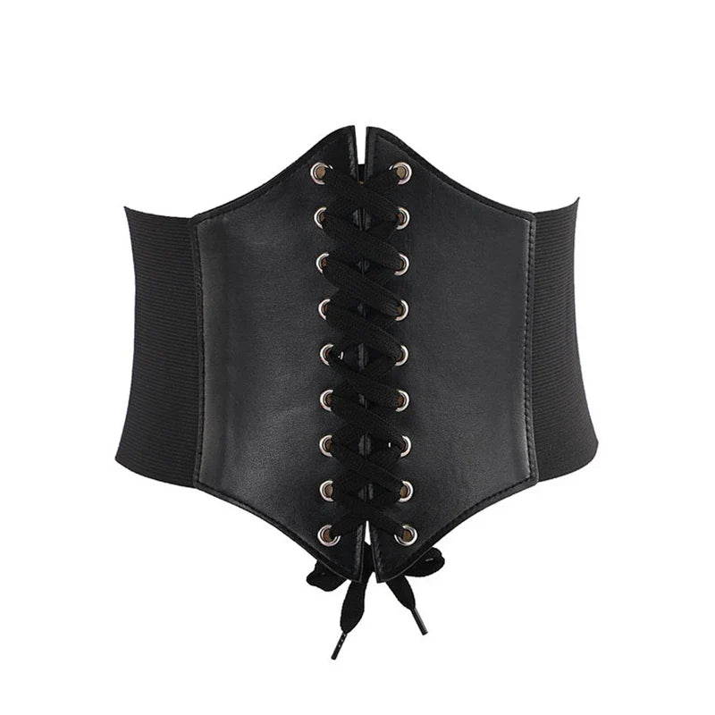 Women’s Leather Corset Waist Belt Shapewear – High Waist Slimming Cummerbund Strap Bustier Body Shaping Fashion Accessories
