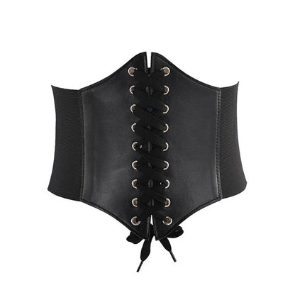 Women’s Leather Corset Waist Belt Shapewear – High Waist Slimming Cummerbund Strap Bustier Body Shaping Fashion Accessories