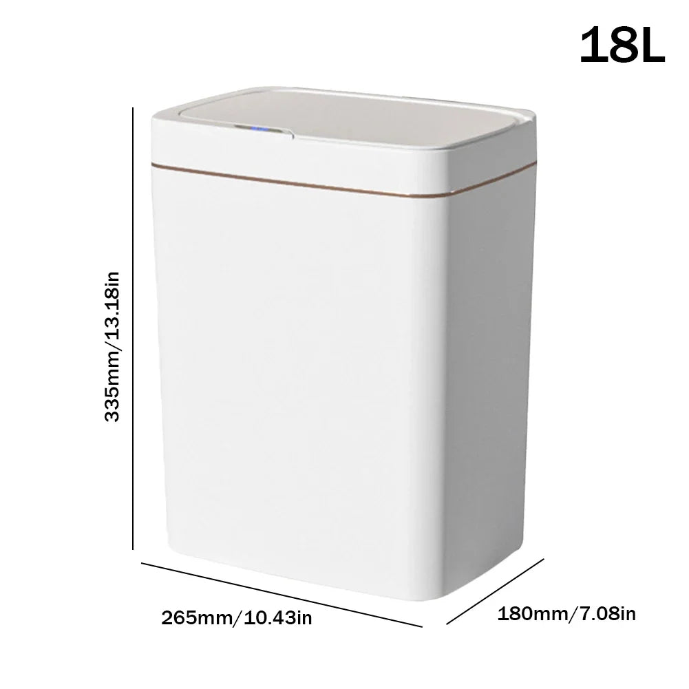 15/18L Smart Sensor Trash Can — Waterproof Touchless Automatic Motion Trash Bin for Kitchen & Bathroom