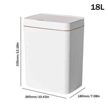 15/18L Smart Sensor Trash Can — Waterproof Touchless Automatic Motion Trash Bin for Kitchen & Bathroom