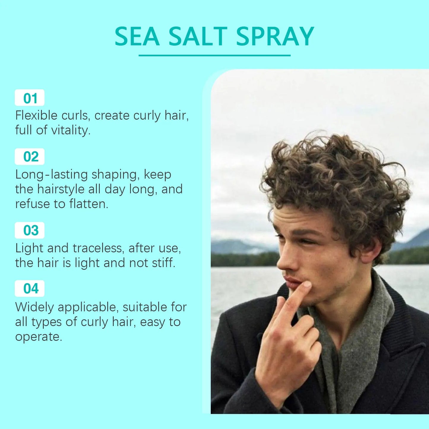 Sea Salt Hair Styling Spray - Volumizing Texturizing Spray for Strong Hold & Fuller-Looking Hair