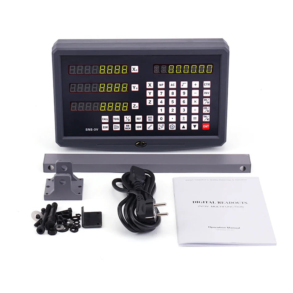SNS-2V/3V 2-3 Axis DRO Digital Readout — TTL Signal Display for Lathe, Milling & CNC Boring Machines (80V-250V)