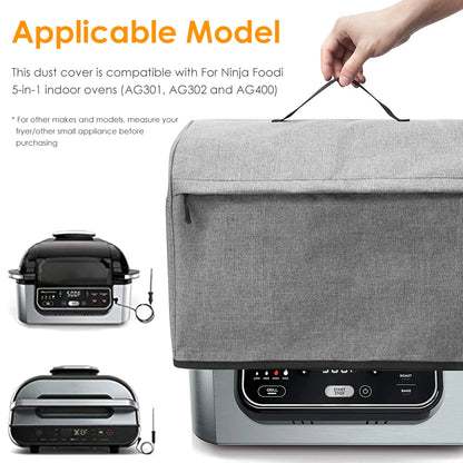 Durable Air Fryer Dust Cover Compatible with AG301, AG302, AG400 - Waterproof with Storage Pockets and Handle