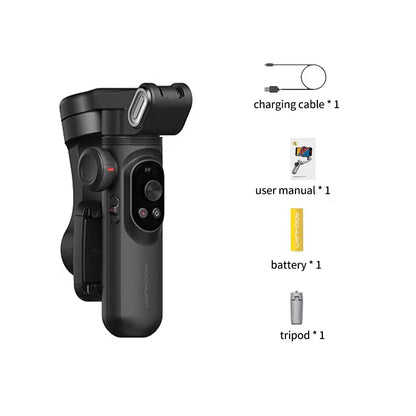 Handheld 3-Axis Gimbal Stabilizer – Smart X Pro for Smartphones, Wireless Charging, OLED Display, LED Light & Focus Wheel