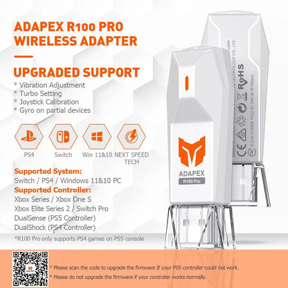 BIGBIGWON R100 Pro Wireless Adapter – Compatible with Xbox One, Series X|S, Elite Series 2, PS5, PS4 & Switch Controllers