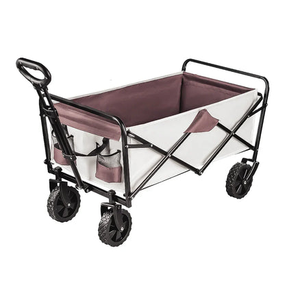 Heavy Duty Large Capacity Folding Wagon – Collapsible Portable Utility Cart for Shopping, Beach & Garden