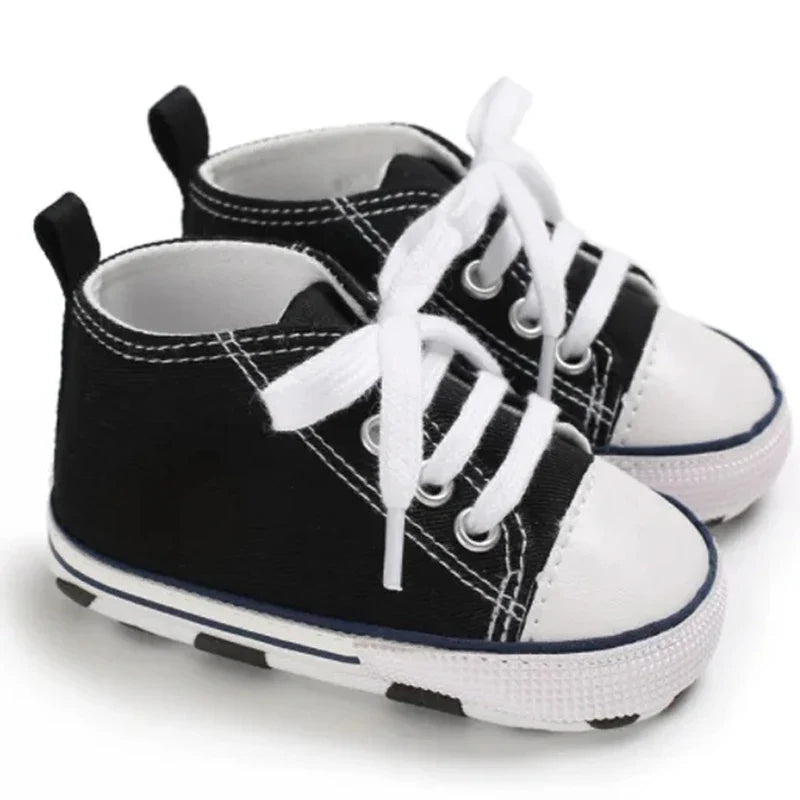New Baby Shoes for Boys & Girls – Classic Canvas Casual Sneakers, Soft Sole Non-Slip Toddler Walkers D2486