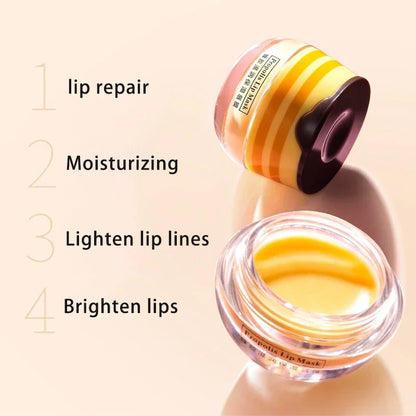 Summer Moisturizing Lip Sleeping Mask with Brush – Long-Lasting Nourishing Lip Balm for Dry, Cracked Lips, Hydrating Unisex Lip Care Treatment