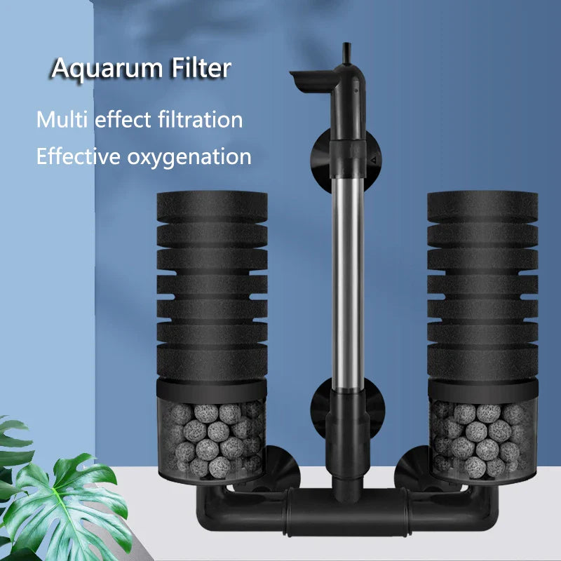 Aquarium Sponge Filter with Air Pump – Bio Skimmer & Biochemical Filter for Fish Tanks