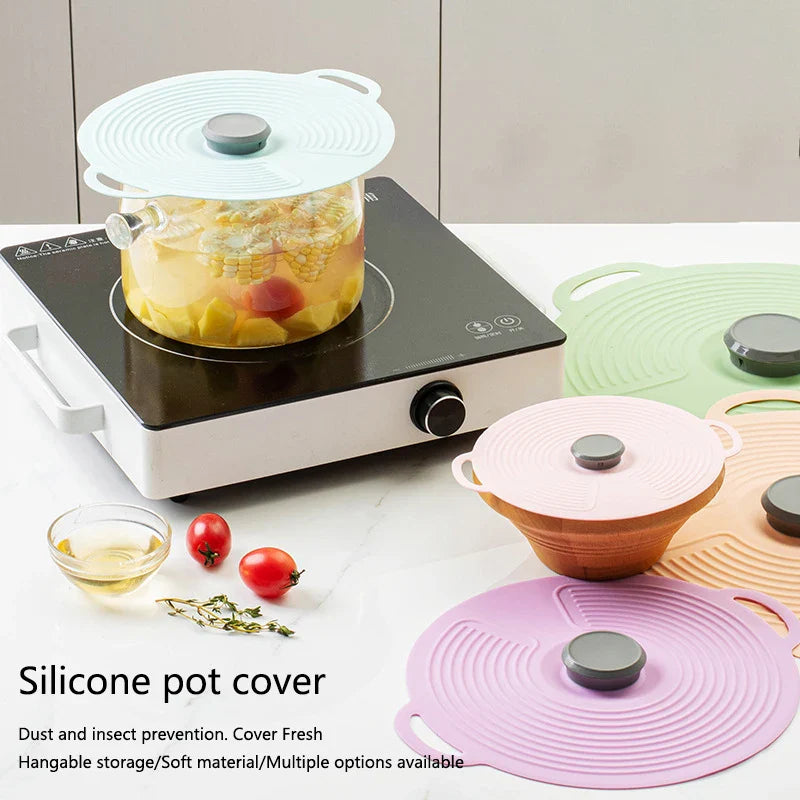 Heat Resistant Microwave Splatter Cover: Silicone Fresh-Keeping Boil Over Protector - Universal Lid Leak Proof