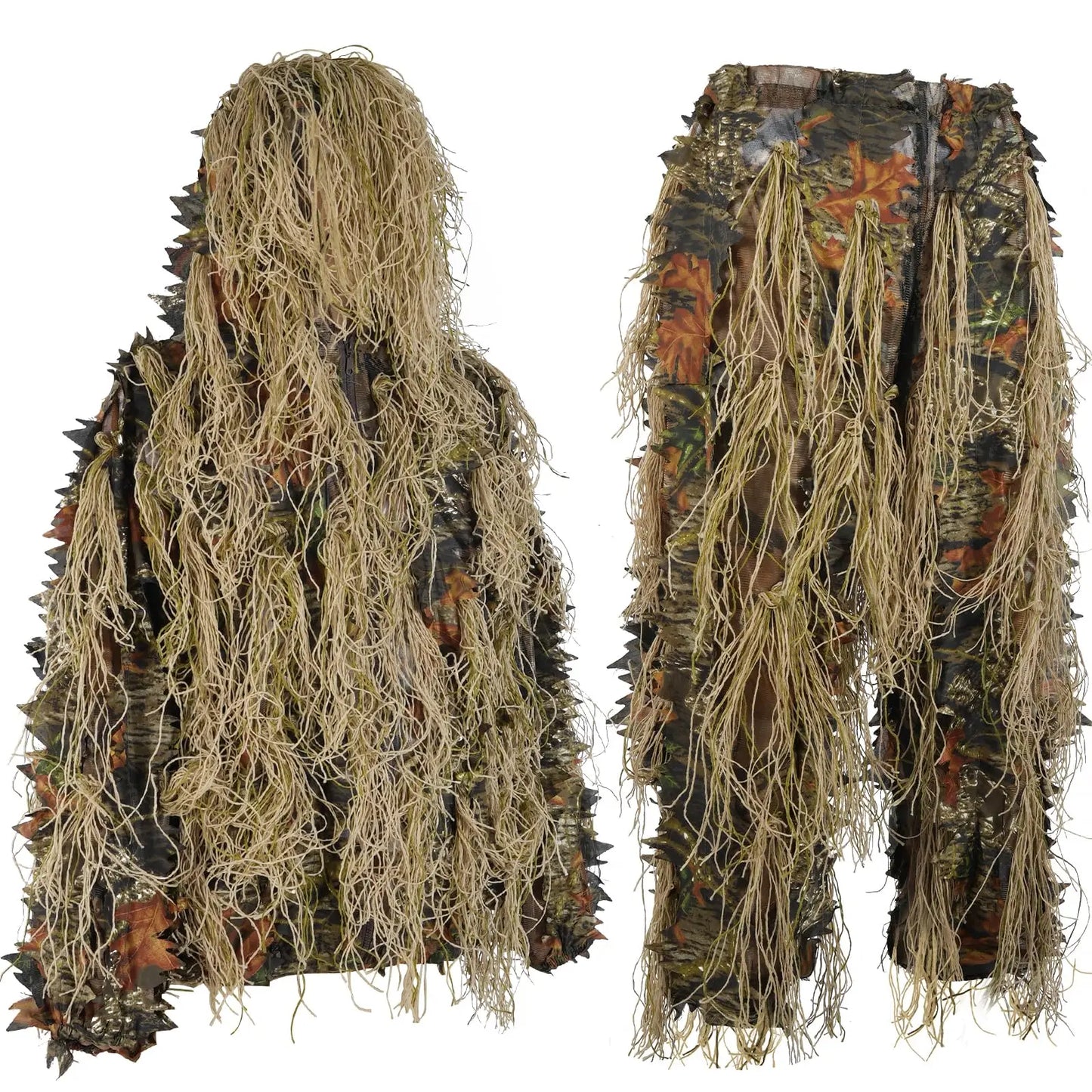 JOAXOR 3D Ghillie Suit - Leafy Woodland Camouflage Hunting Suit for Men, Outdoor Stealth & Tactical Gear
