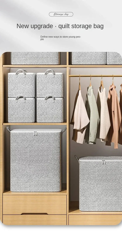 Large Capacity Household Storage Bag – Non-Woven Closet Organizer for Quilts, Clothing & Toys