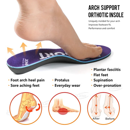 Arch Support Insoles - Orthopedic Shoe Inserts for Men and Women, Sizes 35-46