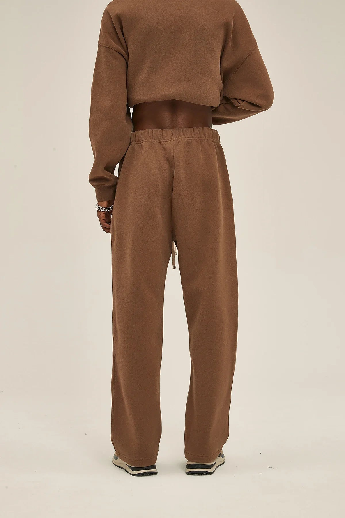 Straight-Lined Solid Color Cashmere Sweatpants – Soft Cozy Lounge Pants