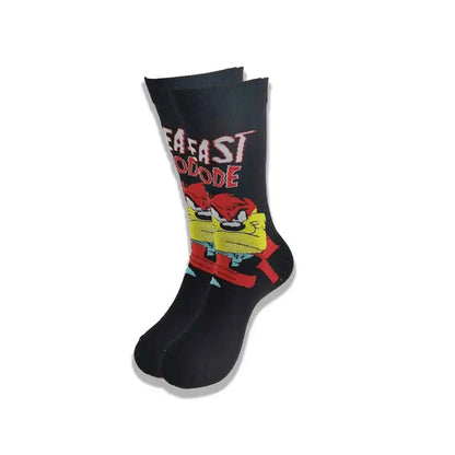 Men's Cartoon Character Crew Socks - Fun Novelty Cotton Casual Socks