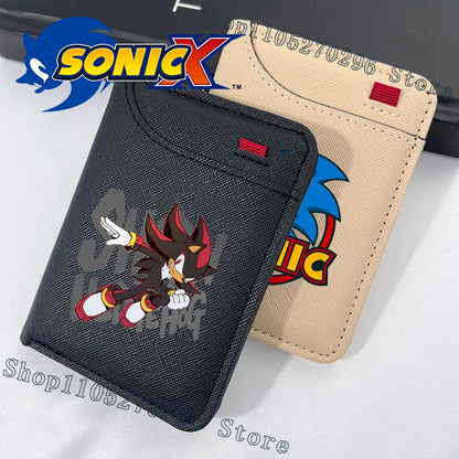 Sonic & Shadow Cartoon Wallet – Anime Multi-Card Vertical Holder, Portable Slim Card Pack, 2026 New Fashion Gift Wallet