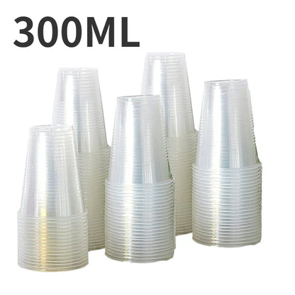 50/100PCS Disposable Clear Plastic Cups — Party, Picnic, Wedding & Camping Drinking Cups